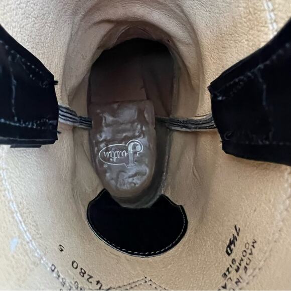 Vintage 90s Justin Roper Black Cowboy Western Boots Style 3133 MISSMATE 7/7.5D - Picture 6 of 9